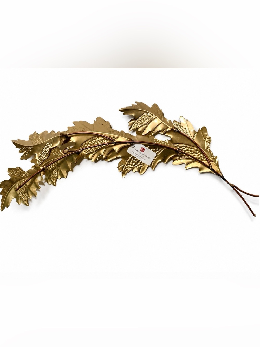 Home Interiors Metal Gold Tone Leaf Leaves Wall Hanging Art Decor Home 2 Vintage - Picture 8 of 10